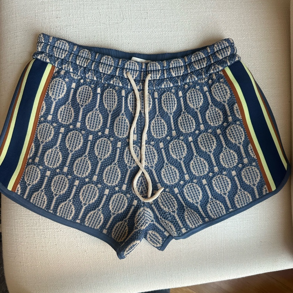 Tory Burch Blue Patterned Tennis Shorts
